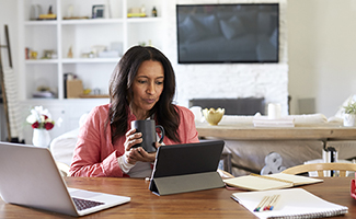 woman working from home